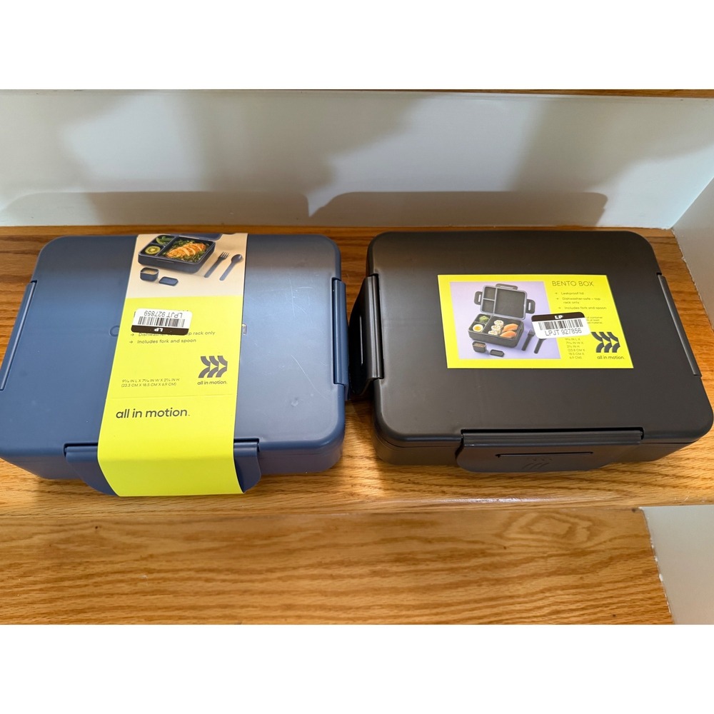 All in Motion Bento Box Set 2-Pack Blue & Black Open Box Unused Back to School
